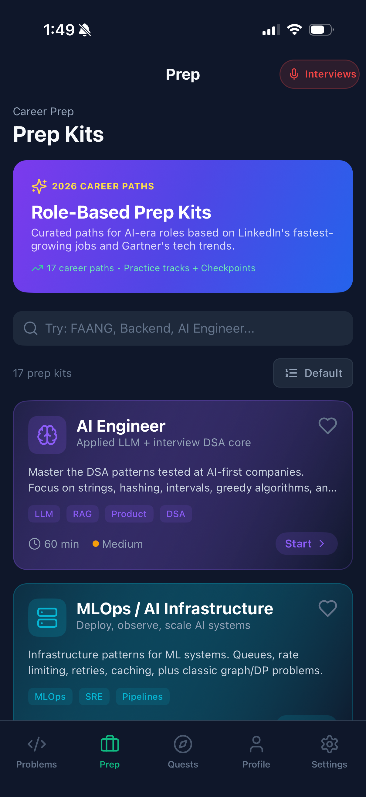 Role-based prep kits for AI Engineer, MLOps, and more